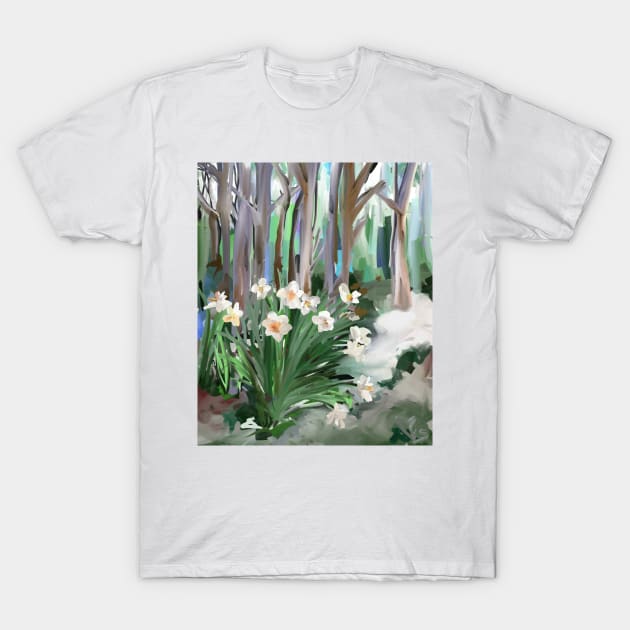 Narcissus in the Forest T-Shirt by trishaclarkin